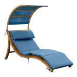 Chaise longue ergonomique salina avec parasol bleu