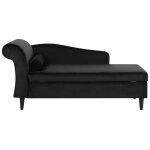 Chaise longue côté gauche velours noir avec rangement Chaise longue côté gauche velours noir avec rangement