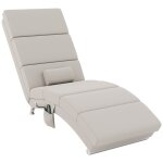 Chaise longue d'intérieur relax massant chauffant design tissu beige Chaise longue d'intérieur relax massant chauffant design tissu beige