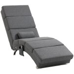 Chaise longue d'int�rieur relax massant chauffant design tissu gris