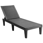 Chaise longue de jardin pliante noire 190 x 57, 5 x 29 - 84, 5 cm