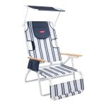 Chaise longue pliante polyester bleu