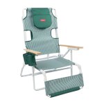 Chaise longue pliante polyester vert
