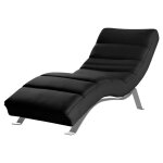Chaise longue rglable multipositions en cuir noir