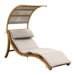 Chaise longue salina avec parasol beige pour dtente extrieure