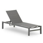 Chaise longue avec structure droite grise aluminium anthracite