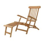 Chaise longue en teck avec dossier réglable Chaise longue en teck avec dossier réglable
