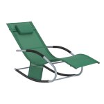 Chaise longue verte fonc  bascule avec appui - tte pochette latrale