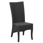 Chaise en loom noir et acajou adlon