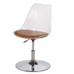 Chaise pivotante rglable en polypropylne transparent et coussin marron