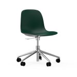 Chaise pivotante à roulettes vert et aluminium Chaise pivotante à roulettes vert et aluminium