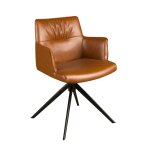 Chaise pivotante en simili - cuir marron cognac