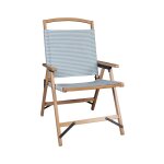 Chaise de plage en toile bleu  rayures