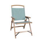 Chaise de plage en toile vert  rayures