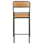 Chaise plan de travail chêne et métal brossé skhol Chaise plan de travail chêne et métal brossé skhol