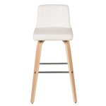 Chaise plan de travail imitation cuir blanc plaqué chêne h68. 5 cm Chaise plan de travail imitation cuir blanc plaqué chêne h68. 5 cm