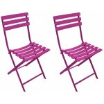 Chaise pliante en acier (lot de 2) framboise