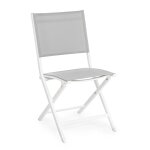 Chaise pliante en aluminium et textilne blanc