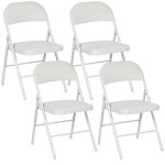 Chaises pliantes avec coussin acier blanc