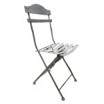 Chaise pliante jardin extrieur ancien fer mtal gris 88cm