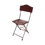 Chaise pliante jardin extrieur ancien mtal bordeaux 85cm