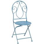 Chaise pliante en mtal bleu