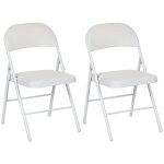 Chaises pliantes pliables coussin synthtique blanc