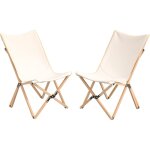 Chaise pliante en toile de bambou 2 pices avec sac de rangement