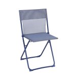 Chaise pliante ultra - compacte en acier bleu l44xl48xh83