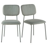 Chaises en polyester recycl et acier vert cladon (x2)