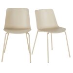 Chaises en polypropylne et acier beiges (x2)
