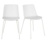 Chaises en polypropyl�ne et acier blanc (x2)