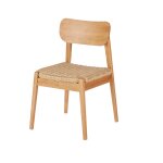 Chaise professionnelle en bois d'h�v�a et tressage marron