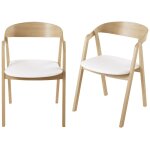 Chaises professionnelles en h�tre et textile enduit blanc (x2)