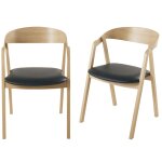 Chaises professionnelles en hêtre et textile enduit noir (x2) Chaises professionnelles en hêtre et textile enduit noir (x2)