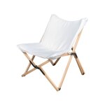 Chaise de rgisseur pour jardin en bois et polyester marron et blanc
