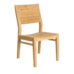 Chaise repas dossier haut en bois jaune