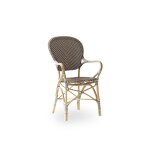 Chaise repas empilable rotin et fibre synthétique cappuccino Chaise repas empilable rotin et fibre synthétique cappuccino