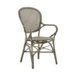 Chaise repas empilable en rotin taupe Chaise repas empilable en rotin taupe