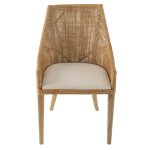 Chaise en rotin avec assise amovible en tissu - h88 cm