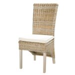 Chaise en rotin kubu et mahogany massif Chaise en rotin kubu et mahogany massif
