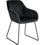 Chaise de salle  manger avec aspect velours rembourr noir