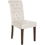 Chaise de salle  manger matelasse en velours crme