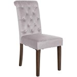 Chaise de salle  manger matelasse en velours gris