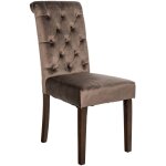 Chaise de salle à manger matelassée en velours marron Chaise de salle à manger matelassée en velours marron