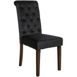 Chaise de salle  manger matelasse en velours noir
