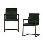 Chaises de salle à manger moderne imitation cuir gris - lot de 2 Chaises de salle à manger moderne imitation cuir gris - lot de 2