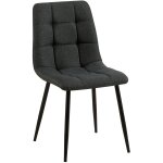 Chaise de salle  manger avec pieds en mtal en tissu gris fonc