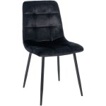 Chaise de salle  manger avec pieds en mtal en velours noir