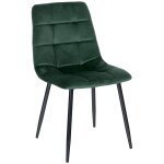 Chaise de salle  manger avec pieds en mtal en velours vert